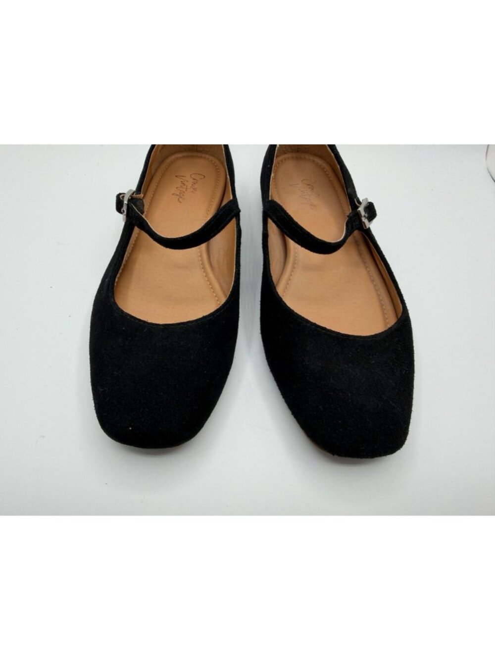 Crown Vintage Sillani Mary Jane Flats Women Size 7.5M Black Leather Preppy - Picture 5 of 13